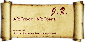 Jámbor Róbert névjegykártya